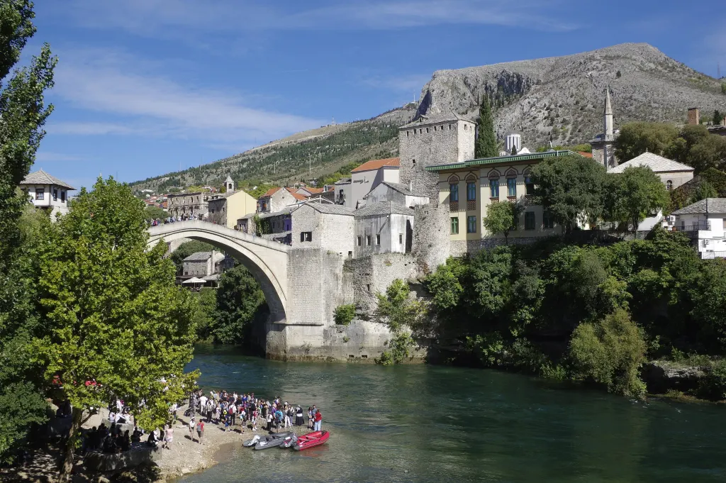 Stari Most bridge over the Neretva river in Mostar